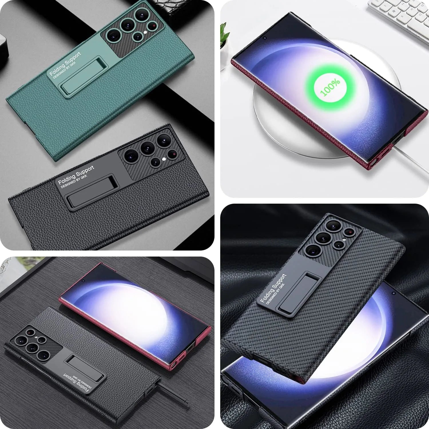 luxury leather with kickstand