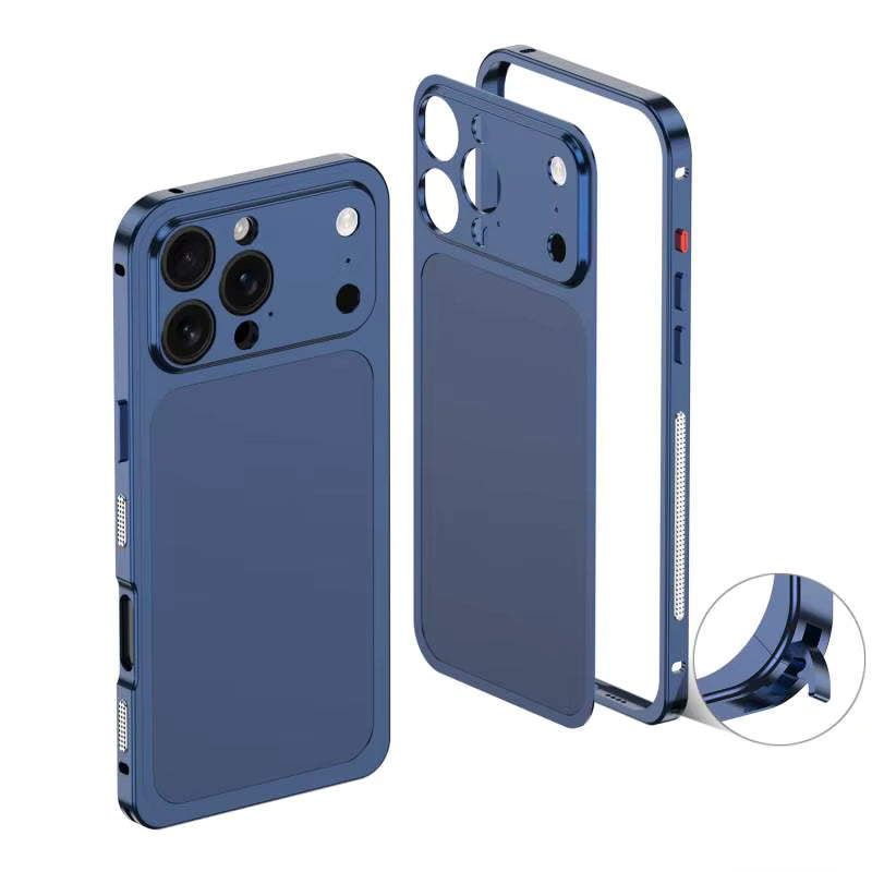 Cosmos Joy Metal Bumper Converter Case to iPhone 17 Pro Max – Stylish Colors Navy Blue