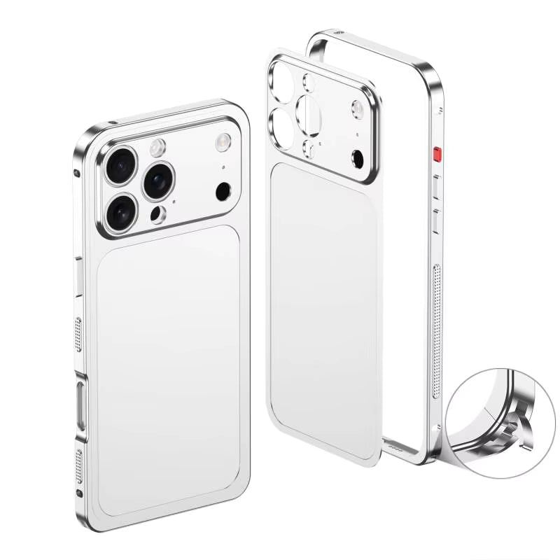 Cosmos Joy Metal Bumper Converter Case to iPhone 17 Pro Max – Stylish Colors silver